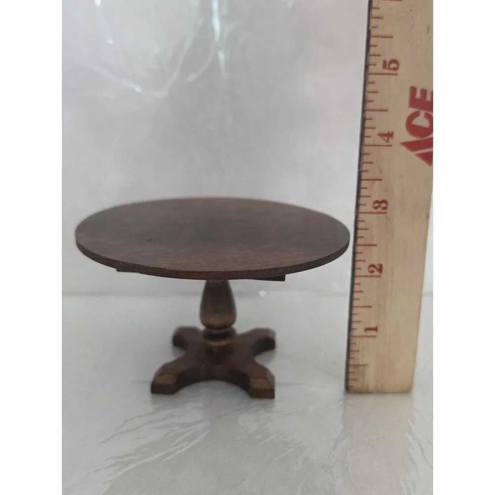 Vintage Ed Whitten Country Pine Dollhouse Table 2 Chairs 1:12 Scale Set